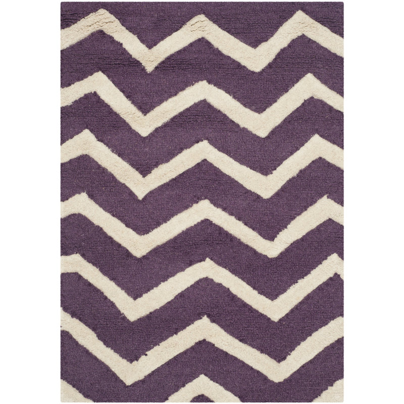 Betton Chevron Wool Hand Woven Area Rug, Rectangle 91 x 152cm
