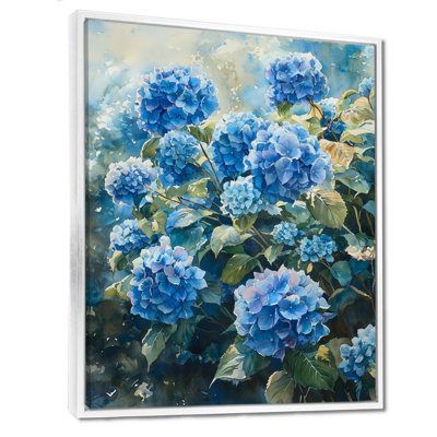 «Hydrangeas In The Summer Breeze I», reproduction d'art sur toile
