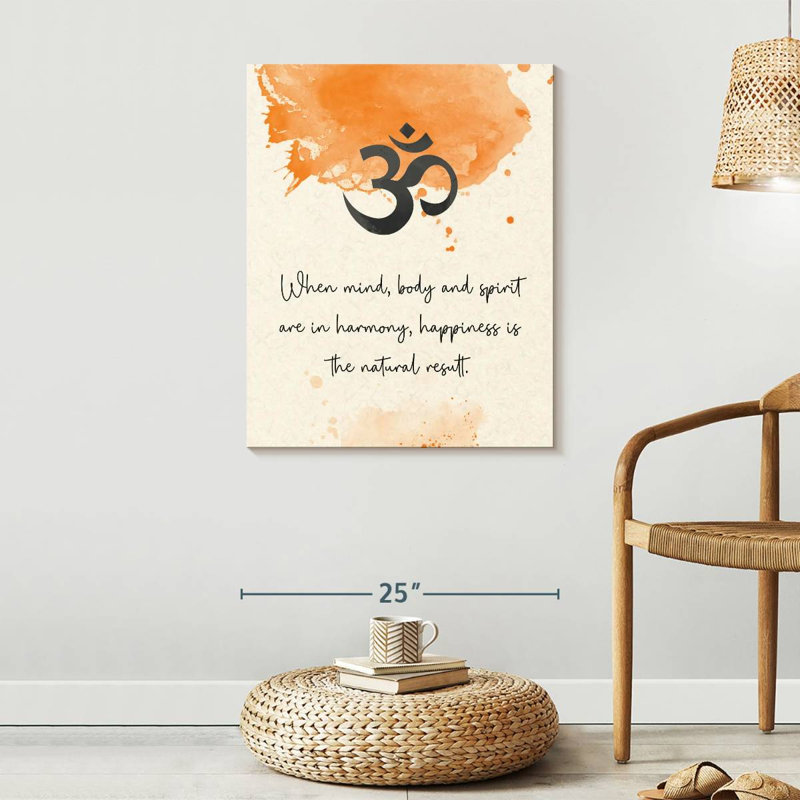 Om Zen Spirituality Quote Canvas Print, 24" H x 30" W 
