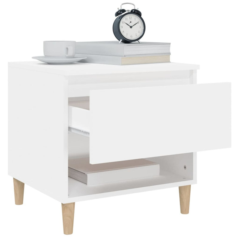 Oneal 50cm W Bedside Table, White