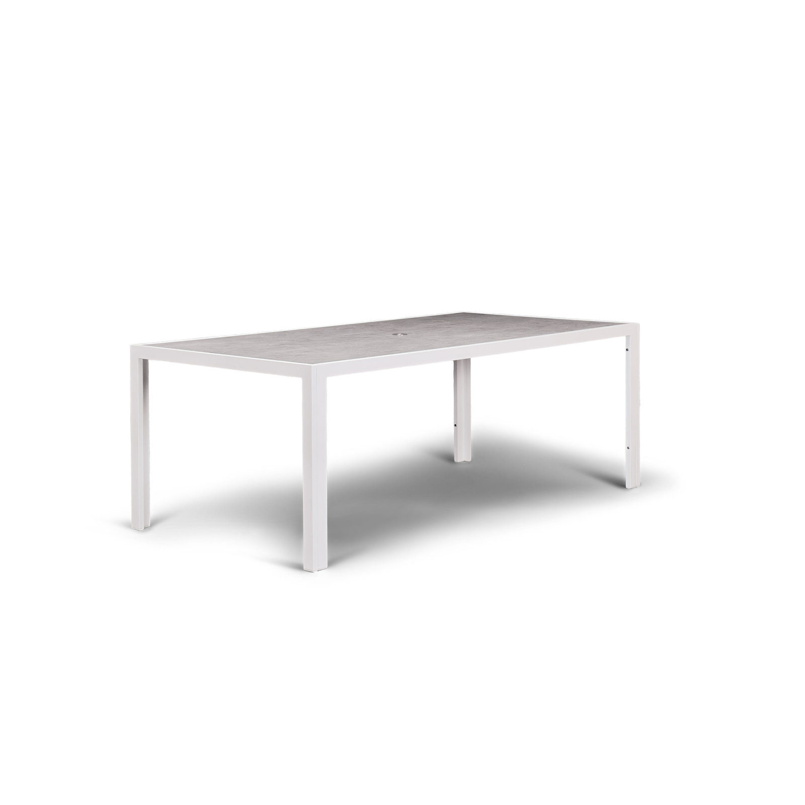 Deandra 82.75'' Ceramic Outdoor Dining Table, Concrete, White
