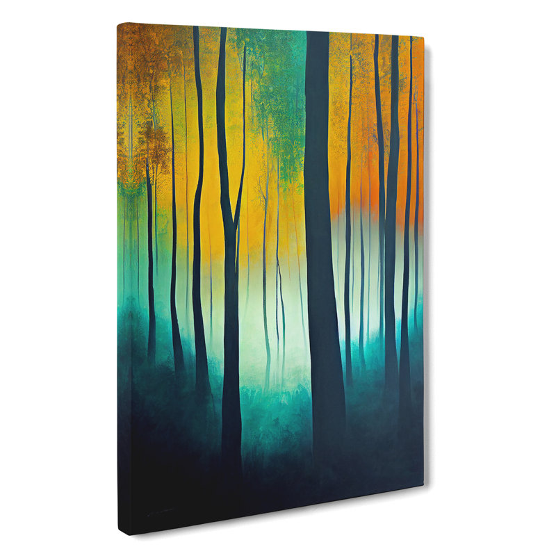Vibrant Forest No.4 - Wall Art, 50cm H x 35cm W, Wrapped Canvas, No Matte