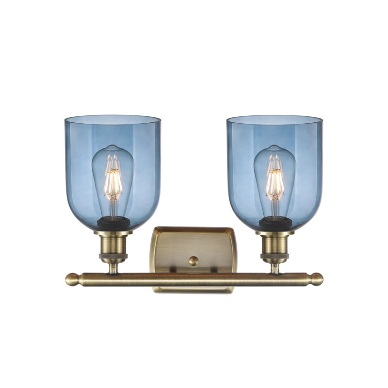Allysson 2 - Light Dimmable Vanity Light, Antique Brass, Princess Blue
