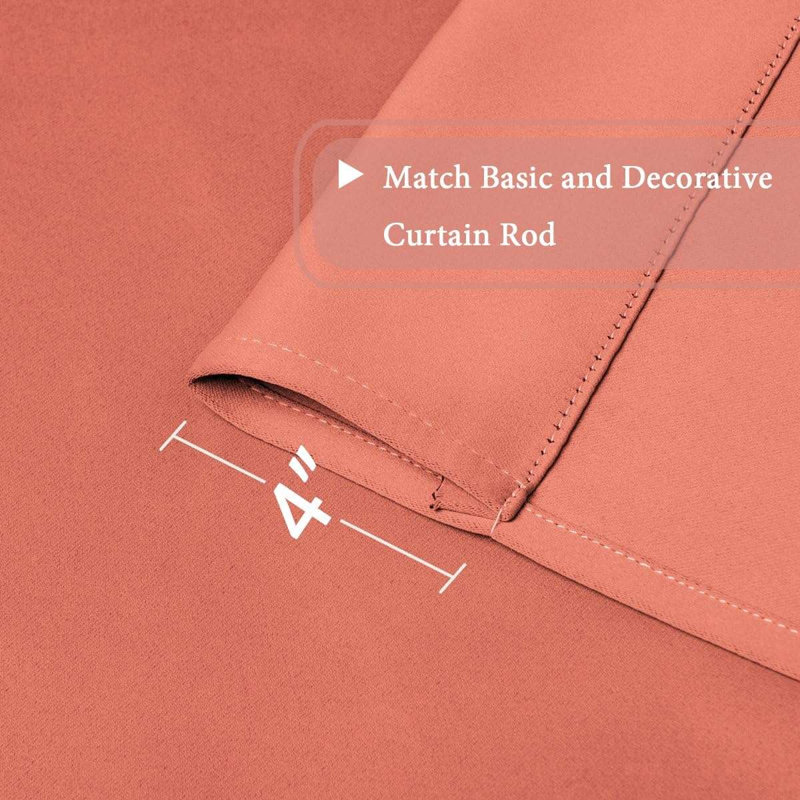 Kitchen Tie Up Curtain Thermal Insulated Tie Up Window Blind for Small Window Rod Pocket Panel, Coral