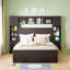 Lit en bois avec armoire tout-en-un, tablette, prises et lit gigogne XL pour un rangement spacieux et une commodité moderne-1317645721