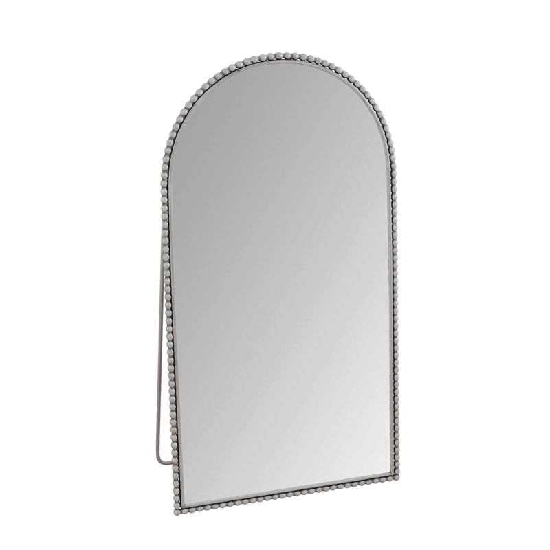 Iron Arch Retro Full Length Mirror With Supporting Feet, For Living Room, Bedroom (Silver), Silver