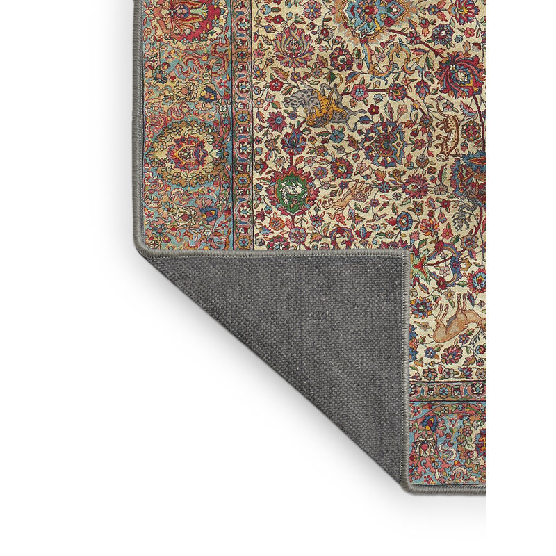 Tapis floral gris / brun / vert floral, Rectangle 6 pi x 9 pi