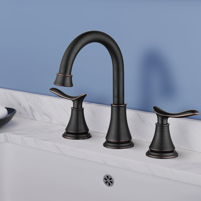 Robinet de salle de bain à poignée double 8 po avec drain escamotable Topcraft, Oil Rubbed Bronze