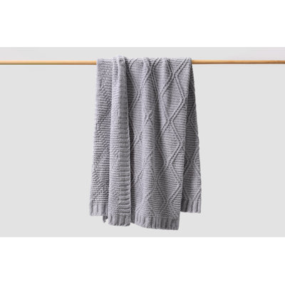 Jeté Diamond Chenille - Gris