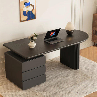 Bureau en bois massif noir pur Minimalist Modern