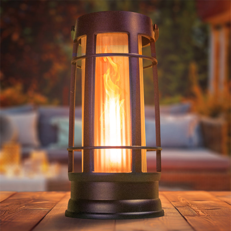 Lanterne solaire métallique FoxFlame extérieure, étanche, effet feu breveté, lot de 1, 1 Pack