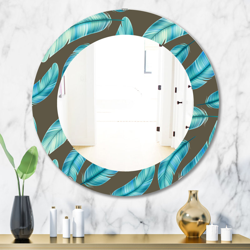 Miroir mural Feathers 27 Mid-Century, H 31,5 po x l po