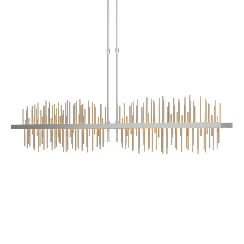 Luminaire suspendu linéaire à 1 lumière pour îlot de cuisine Gossamer, Or doux, Platine rétro