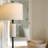 Ceramic Floor Lamp For Living Room, 64 Inch Modern Standing Lamp With Linen Shade And Rotary Switch, Farmhouse And Mid-Century Design For Bedroom, Office, And Reading Nook
