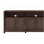 Buffet en rotin 63 po avec rangement, crédence de bar à vin rétro, grande console média