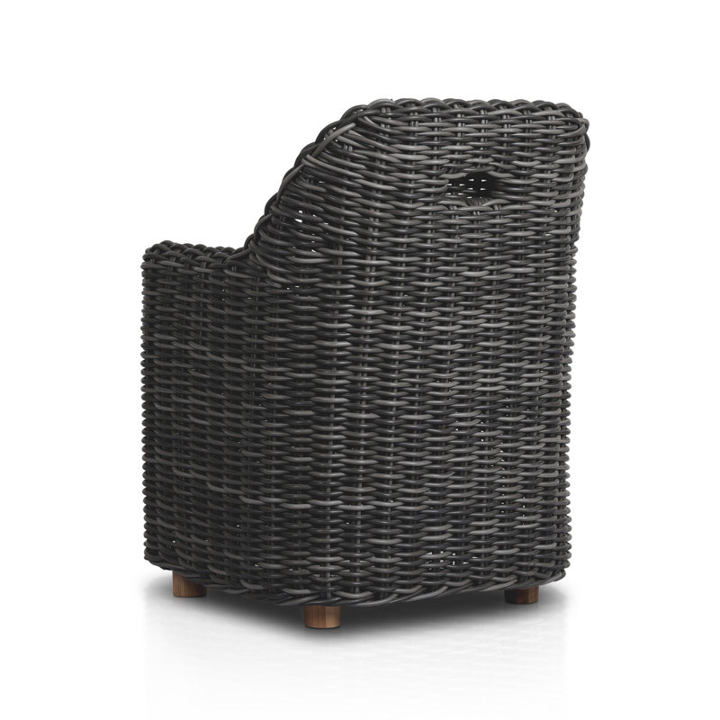 Pembrook Outdoor Teak Dining Armchair, Chunky Charcoal