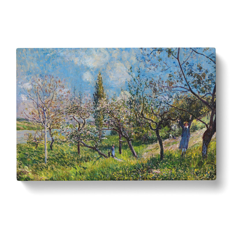Orchard In Spring by Alfred Sisley - Wrapped Canvas Painting, 50cm H x 76cm W x 3cm D