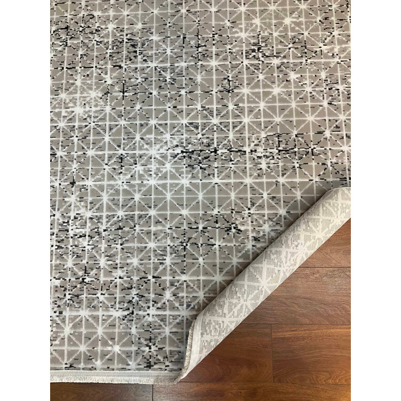 Nesbitt Luxurious 100% Bamboo Area Rug, 31.5 x 118.1 inches | Antibacterial & Non-Slip Underside, Total Thickness: 0.3 inches | Elegant Grey Color, Perfect for Living Room & Bedroom, Dry Cleanable, Eco-Friendly Design
