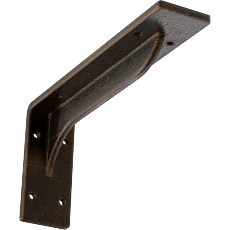 Support en acier Embrey, Bronze antique, H 4,75 po x l 2 po x P 10 po