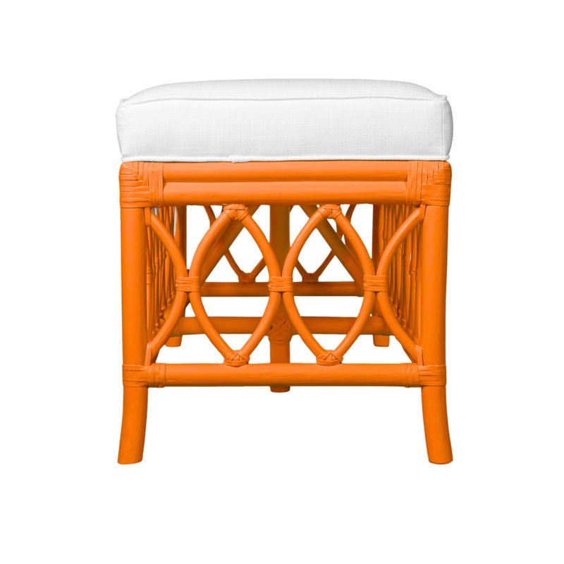 Lillian Upholstered Bench, Citrus Orange