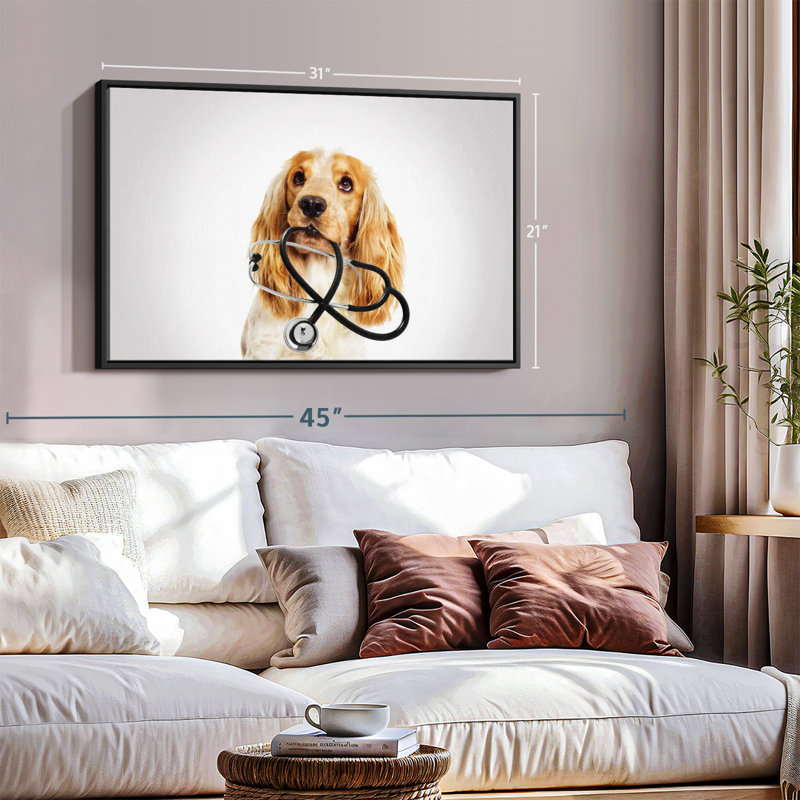 Animal «Doctor Dog», H 21 po x l 31 po