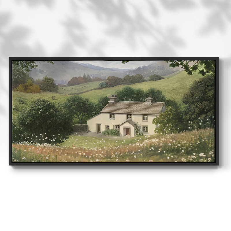 «Landscape Series» -CCCCLIXIX- Toile tendue avec châssis tendue, prête à être accrochée, H 21 po x l 41 po, Noir