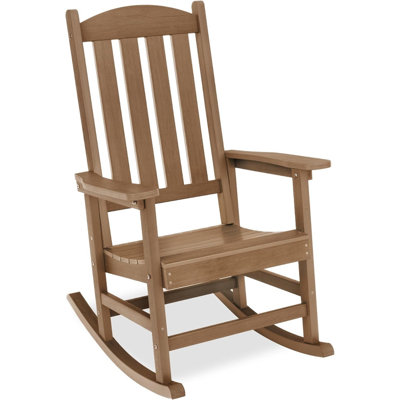 Wooden Rocking Chair - Relaxing Backrest Inclination, High Back and Deep Seat