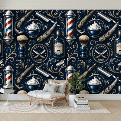 Papier peint adhésif auto-adhésif moderne pour la chambre à coucher Peel and Stick L 100 po x l 144 po avec brosses à raser droites