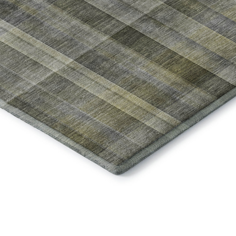 Tapis gris Cerrito AMF534 lavable à la machine de qualité supérieure, Rond 8 pi