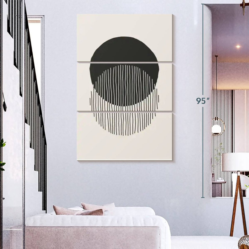 Avery Black Circles Abstract, 74" H x 48" W