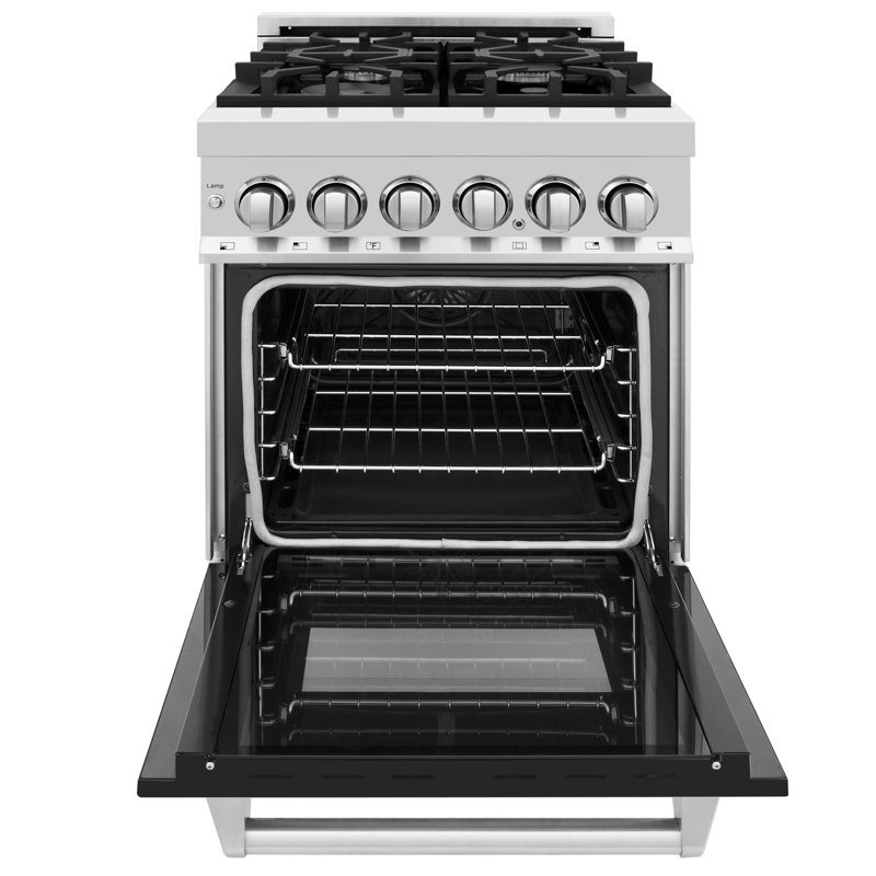 ZLINE 24" Legacy Dual Fuel Range w/ 4 Burner, Black Matte
