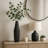 Modern Asymetrical Metal Ribbed Tall Vase for Living Room Decor - Art-Inspired Flower Vases for Table Centerpiece, Bedroom Styling, and Home Decor - Black-2095159372-2144235160-2144235162