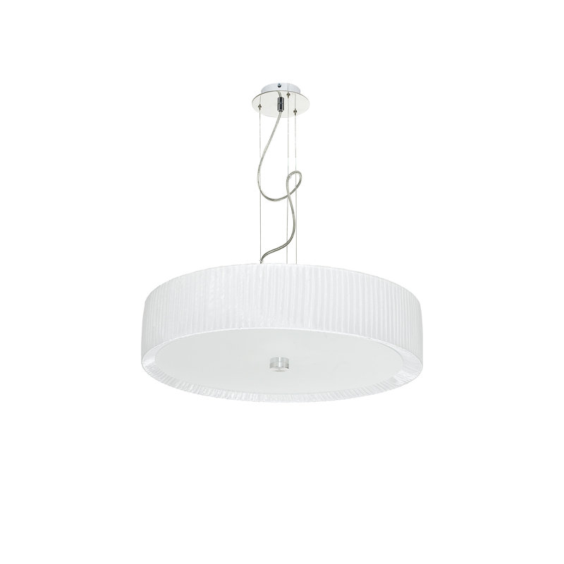 Eraclia 3 - Light Chrome Drum Pendant, White
