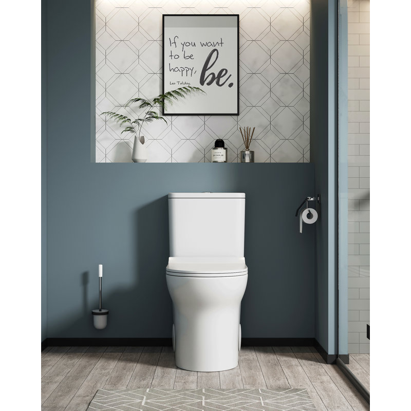 1.1/1.6 Gpf Elongated Comfort Height Floor Mounted One-Piece Toilet, Cupc Certified, Watersense Cetified, Ceramic, White Color, Soft Close Seat