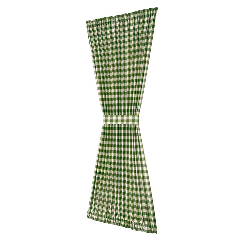 Anthelme Semi Sheer French Door Curtain Single Panel, Sage, 54" W x 72" L