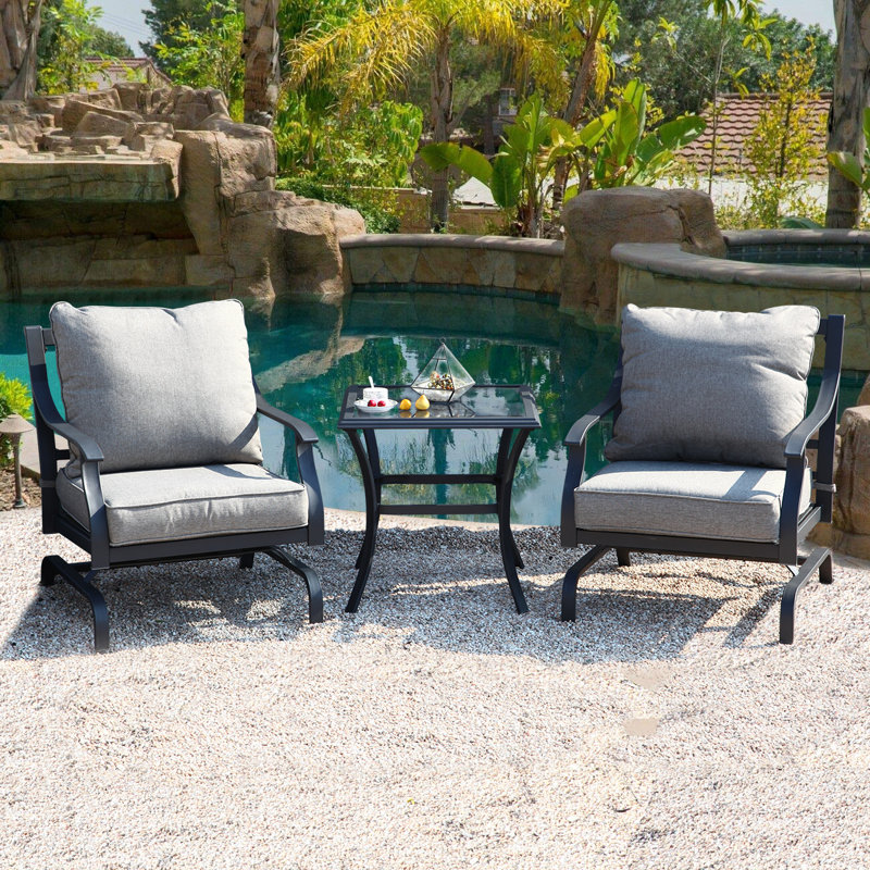 Palm City 2 - Person Patio Conversation Set, Light Gray