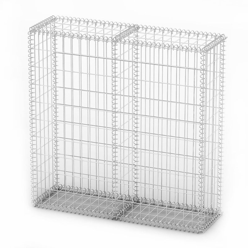 Gesele Grey Metal Gabion Basket, 100cm H x 100cm W x 30cm D
