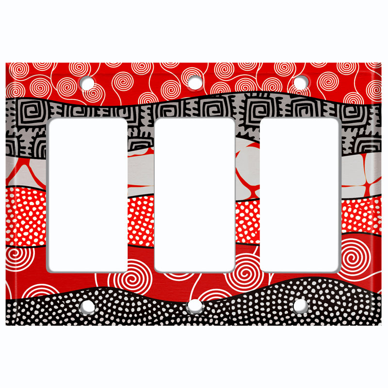 Patterned 3 - Gang Toggle Light Switch Standard Wall Plate