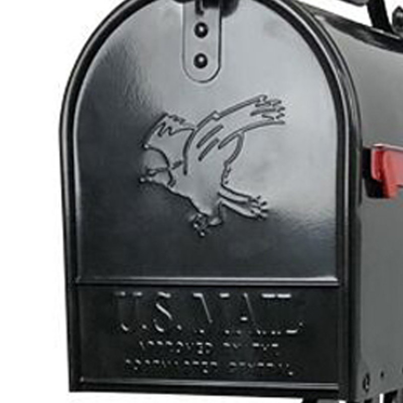 Charleston Post Mounted Mailbox with Personalized Number Plate, Standard