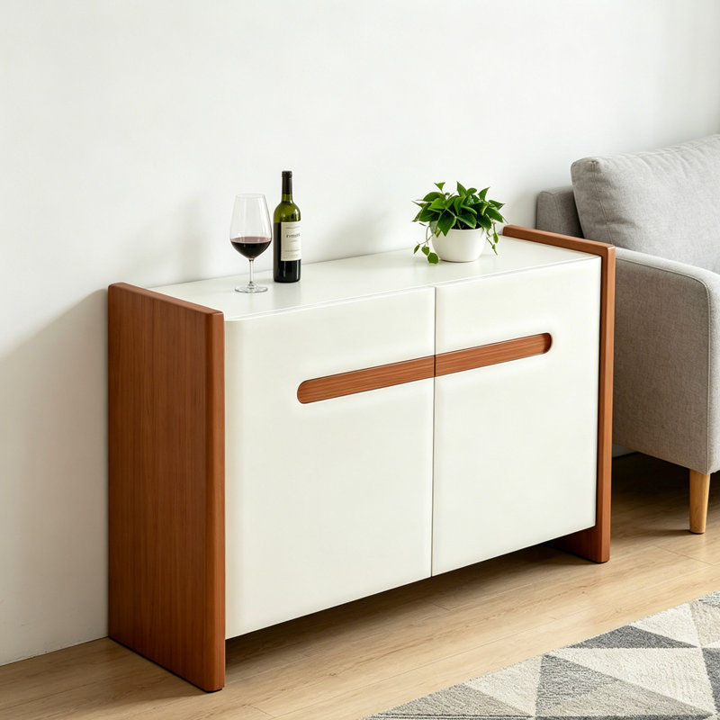 Console moderne minimaliste moderne, H 35,43 po x l 39,37 po x P 15,75 po, Blanc