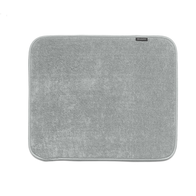 Brabantia Sinkside Microfiber Dish Drying Mat, 18.5 x 15.7 in (47 x 40 cm), Mid Gray