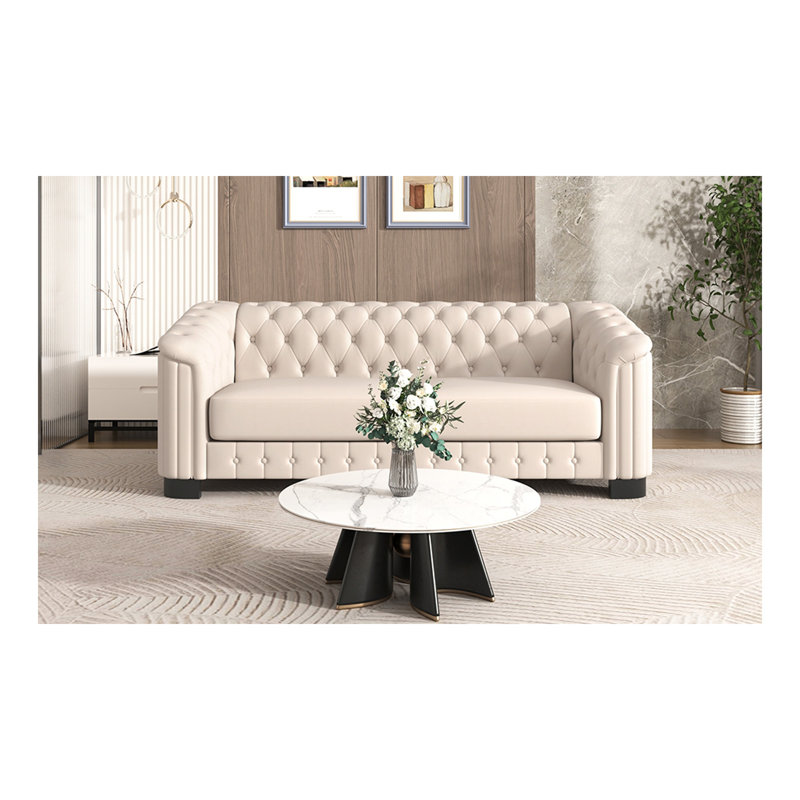 Canapé 82,4 po Mid Century Modern, Beige