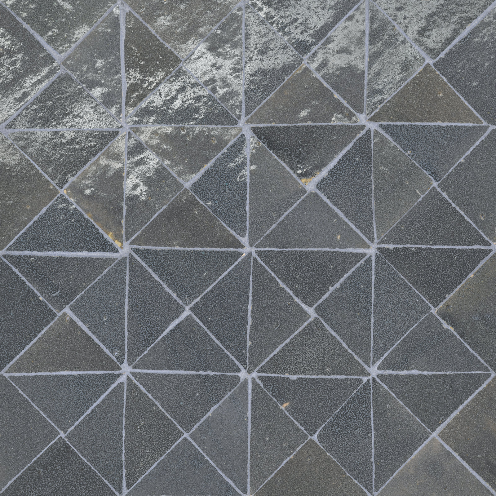 Zagora Triangle Glossy Zellige Mosaic Tile, Charcoal