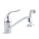 Coralais Two-Hole Kitchen Sink Faucet with 8-1/2" Spout, Matching Finish Side-Spray and Lever Handle