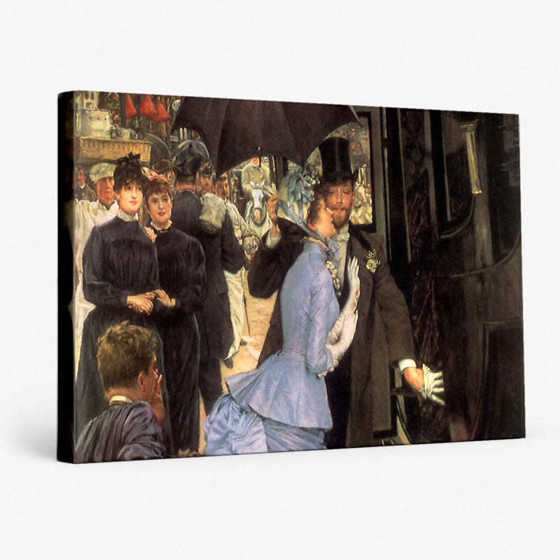 Élégant couple partant - art mural sur toile paysage, 18" W x 12" H