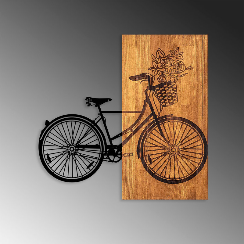 Décoration murale en bois, H 24 po x l 23 po x P 1,18 po