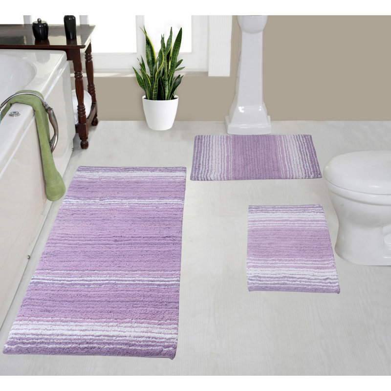 Alamanno 3 Piece Bath Rug Set, Purple
