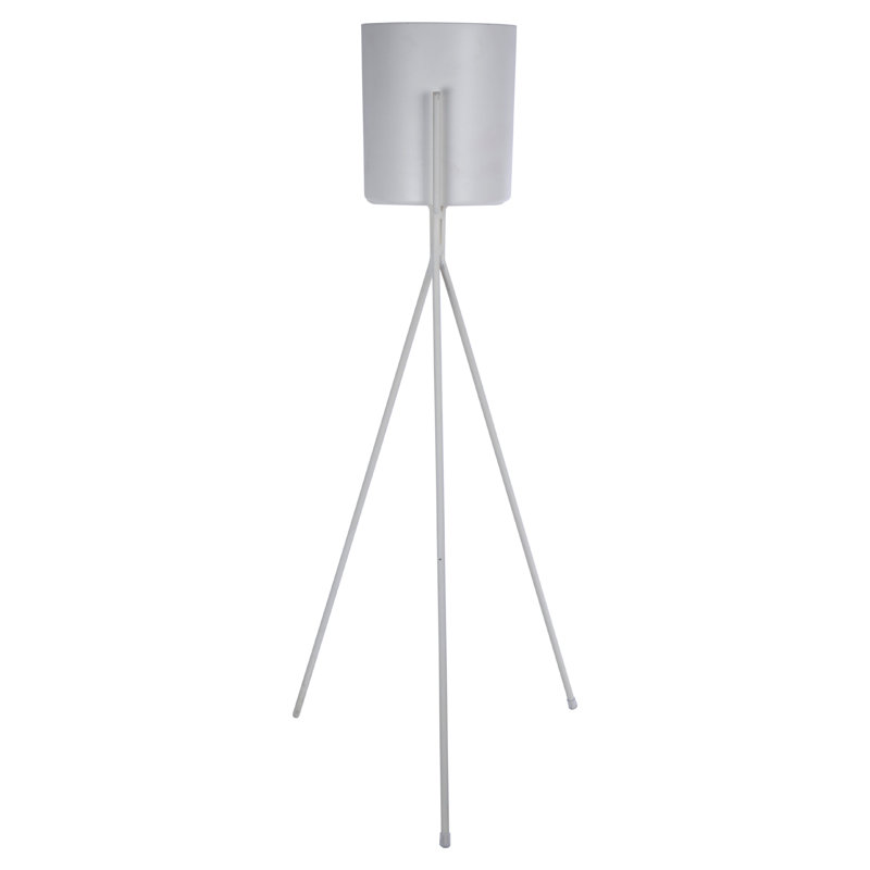 Pot à fleurs en plastique Vadlamudi, H 32 po x l 14 po x P 12 po, Blanc