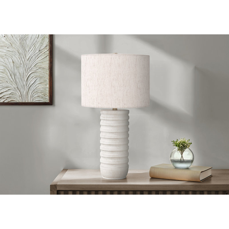 Lighting, 28"H, Table Lamp, Cream Resin, Ivory / Cream Shade, Transitional