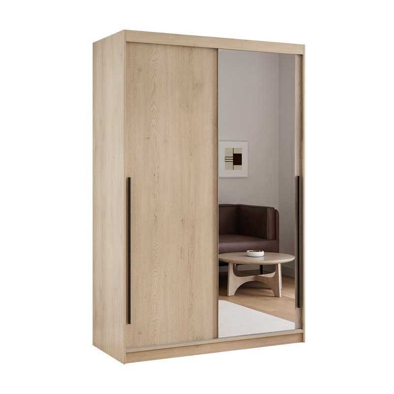 Manufactured Wood Wardrobe, 215cm H x 140cm W x 60cm D, Oak